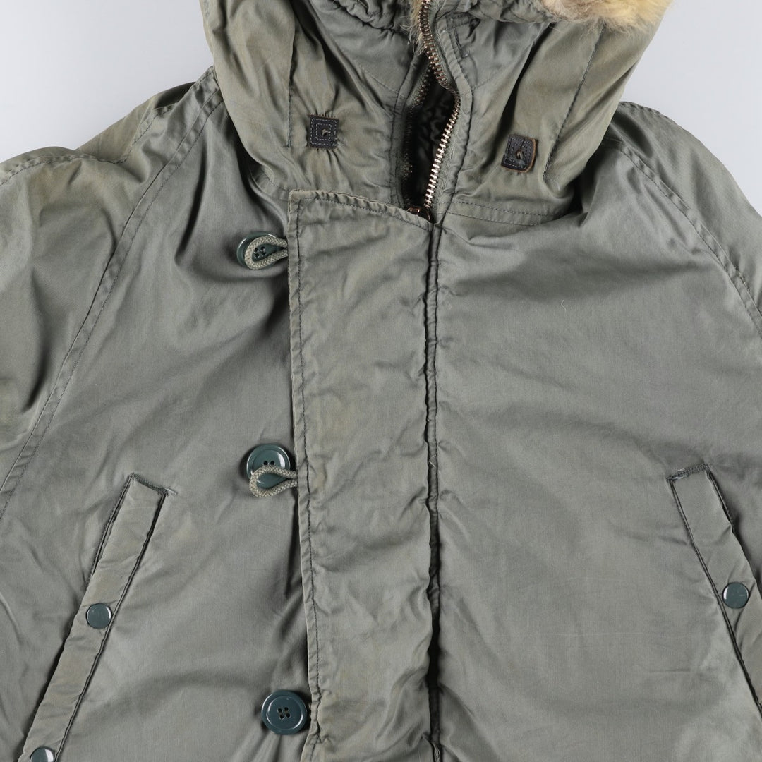 1960'S US Military N-3B Flight Jacket, Made in USA, Large, Men's Size L, Vintage unclear Khaki type Vintage Second Hand