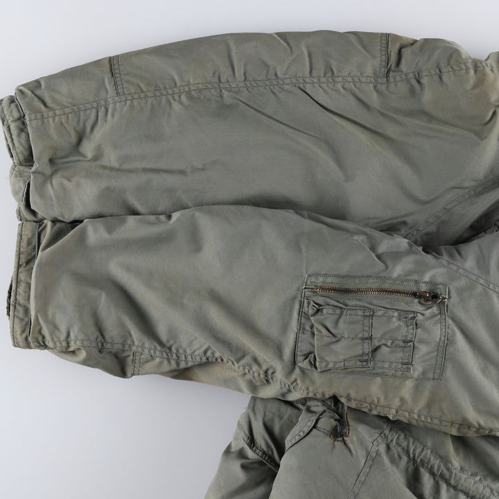 1960'S US Military N-3B Flight Jacket, Made in USA, Large, Men's Size L, Vintage unclear Khaki type Vintage Second Hand