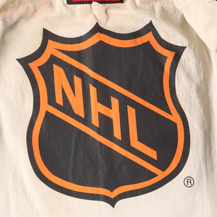 JEFF HAMILTON NHL Tampa Bay Lightning Cotton Button-Down Varsity Jacket, Made in USA, Men's Size M cotton black type Vintage Second Hand