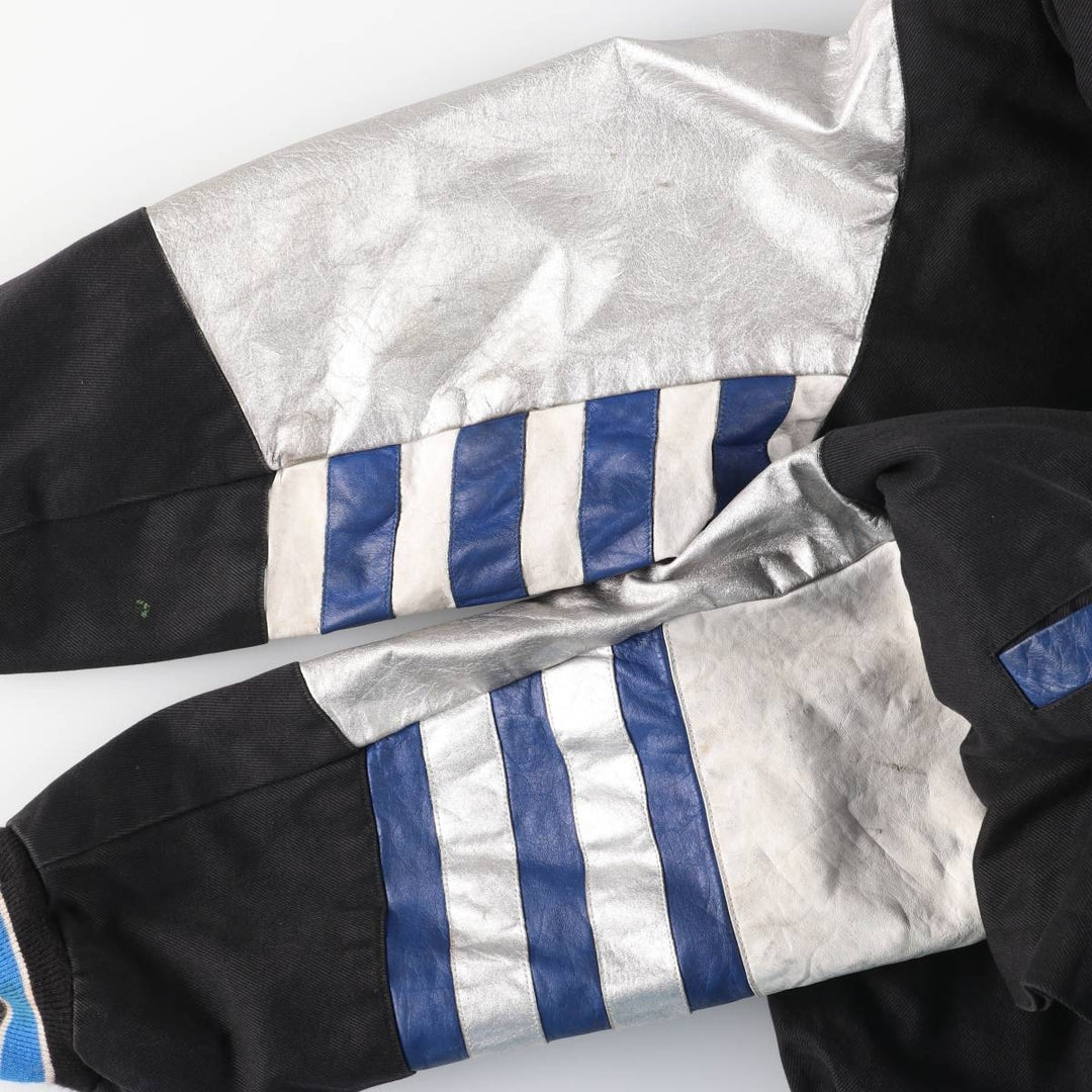 JEFF HAMILTON NHL Tampa Bay Lightning Cotton Button-Down Varsity Jacket, Made in USA, Men's Size M cotton black type Vintage Second Hand