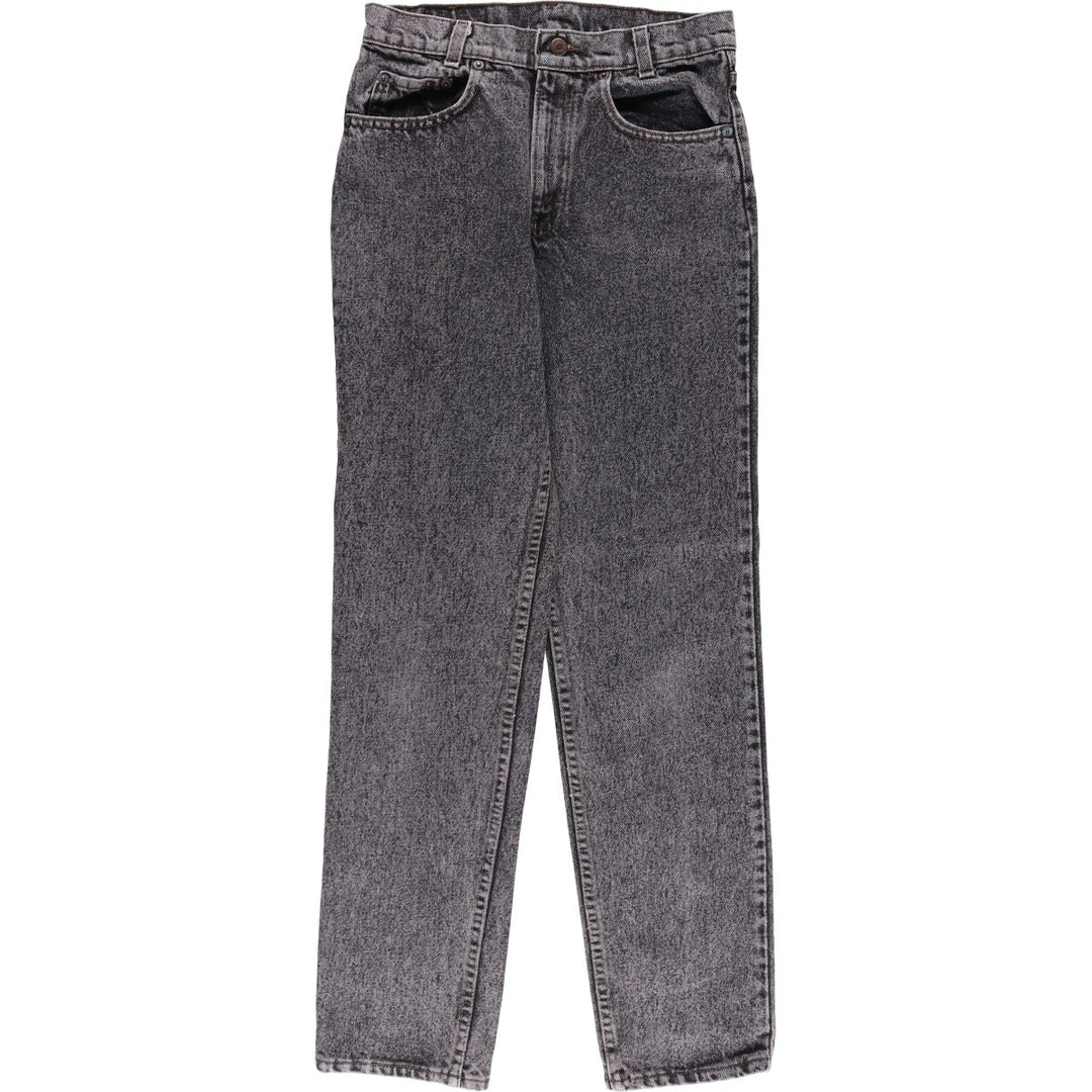 Levi's 505 Chemical Wash Black Denim Tapered Denim Pants, Made in USA, Women's Size L (W28) cotton black type Vintage Second Hand