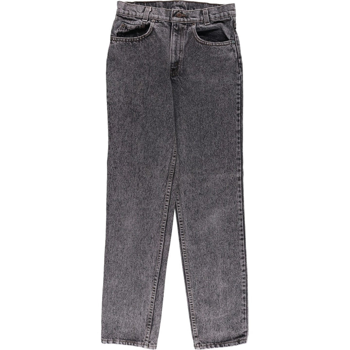 Levi's 505 Chemical Wash Black Denim Tapered Denim Pants, Made in USA, Women's Size L (W28) cotton black type Vintage Second Hand
