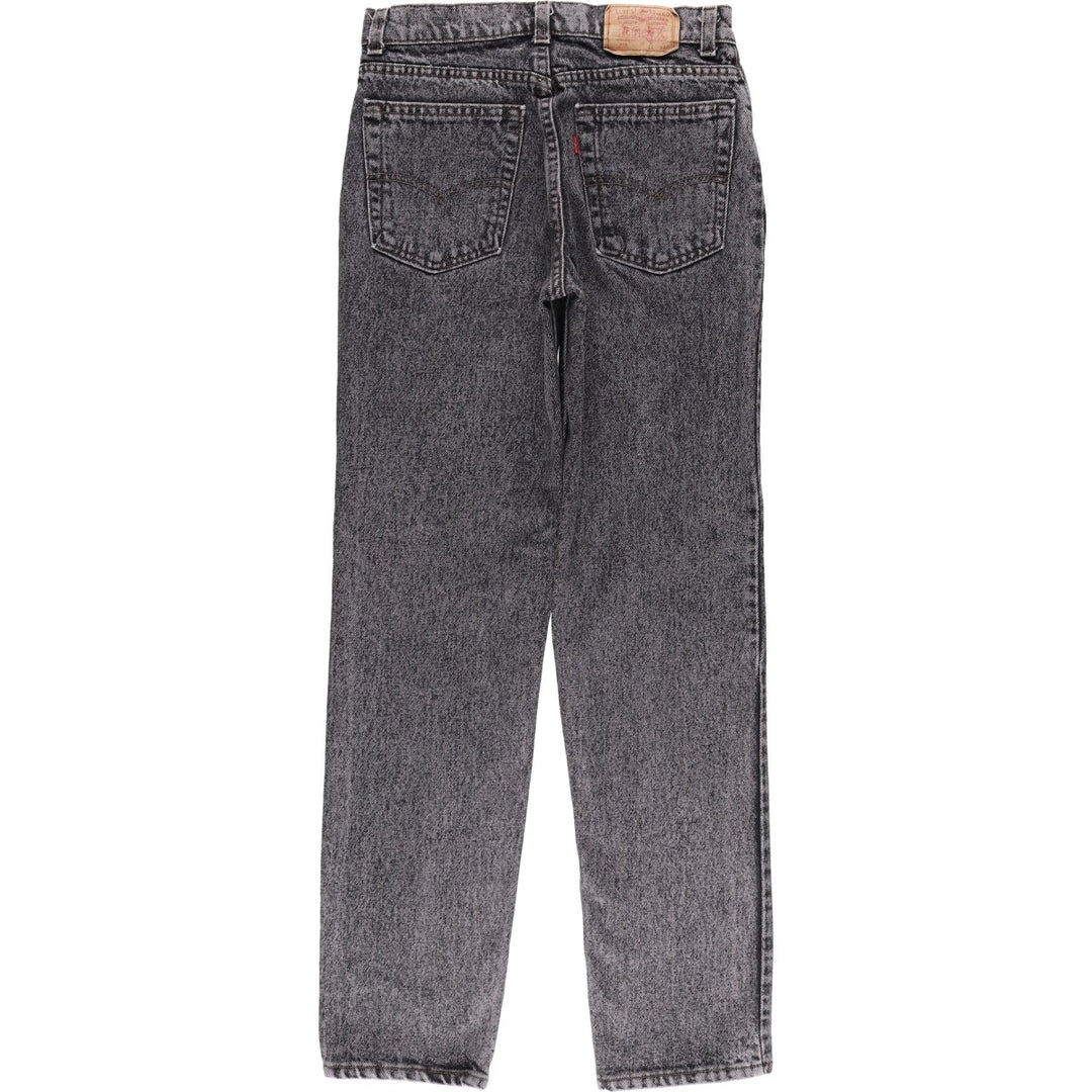 Levi's 505 Chemical Wash Black Denim Tapered Denim Pants, Made in USA, Women's Size L (W28) cotton black type Vintage Second Hand