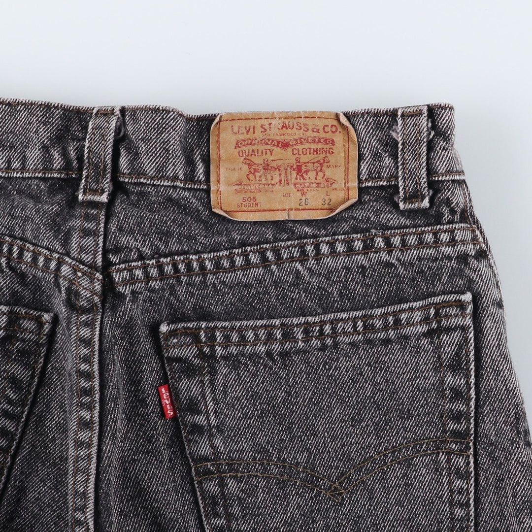 Levi's 505 Chemical Wash Black Denim Tapered Denim Pants, Made in USA, Women's Size L (W28) cotton black type Vintage Second Hand