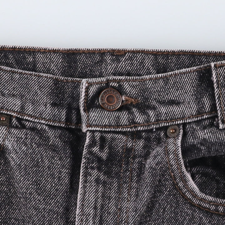 Levi's 505 Chemical Wash Black Denim Tapered Denim Pants, Made in USA, Women's Size L (W28) cotton black type Vintage Second Hand