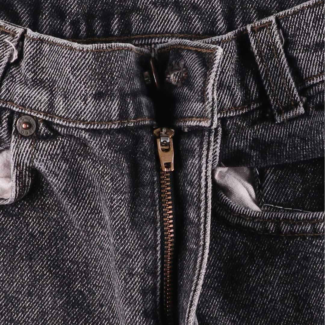 Levi's 505 Chemical Wash Black Denim Tapered Denim Pants, Made in USA, Women's Size L (W28) cotton black type Vintage Second Hand