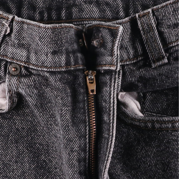 Levi's 505 Chemical Wash Black Denim Tapered Denim Pants, Made in USA, Women's Size L (W28) cotton black type Vintage Second Hand
