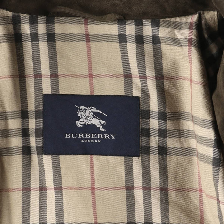 Burberry's BURBERRY LONDON Velour Leather and Suede Leather Half Coat, Men's Size XL genuine leather brown type Vintage Second Hand