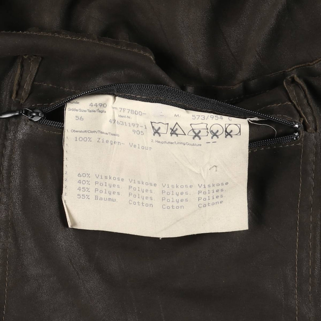 Burberry's BURBERRY LONDON Velour Leather and Suede Leather Half Coat, Men's Size XL genuine leather brown type Vintage Second Hand