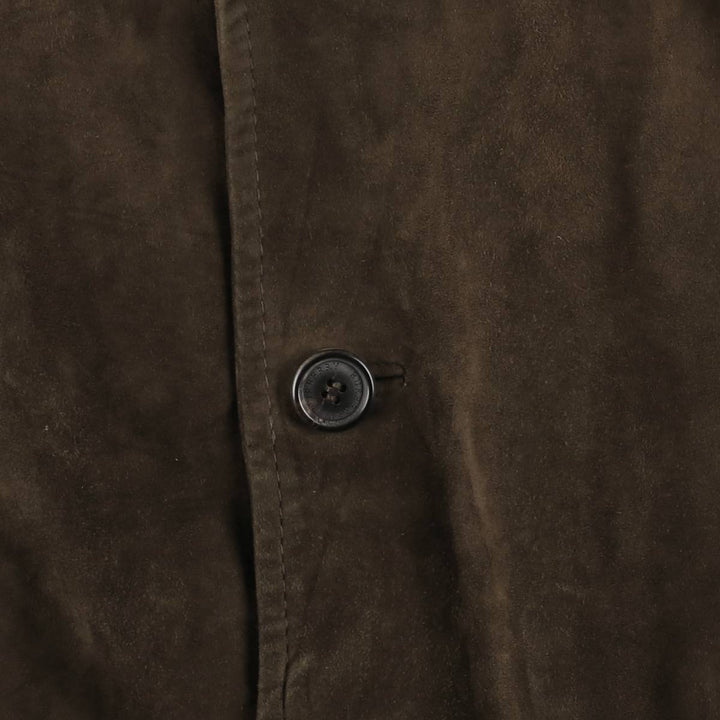 Burberry's BURBERRY LONDON Velour Leather and Suede Leather Half Coat, Men's Size XL genuine leather brown type Vintage Second Hand