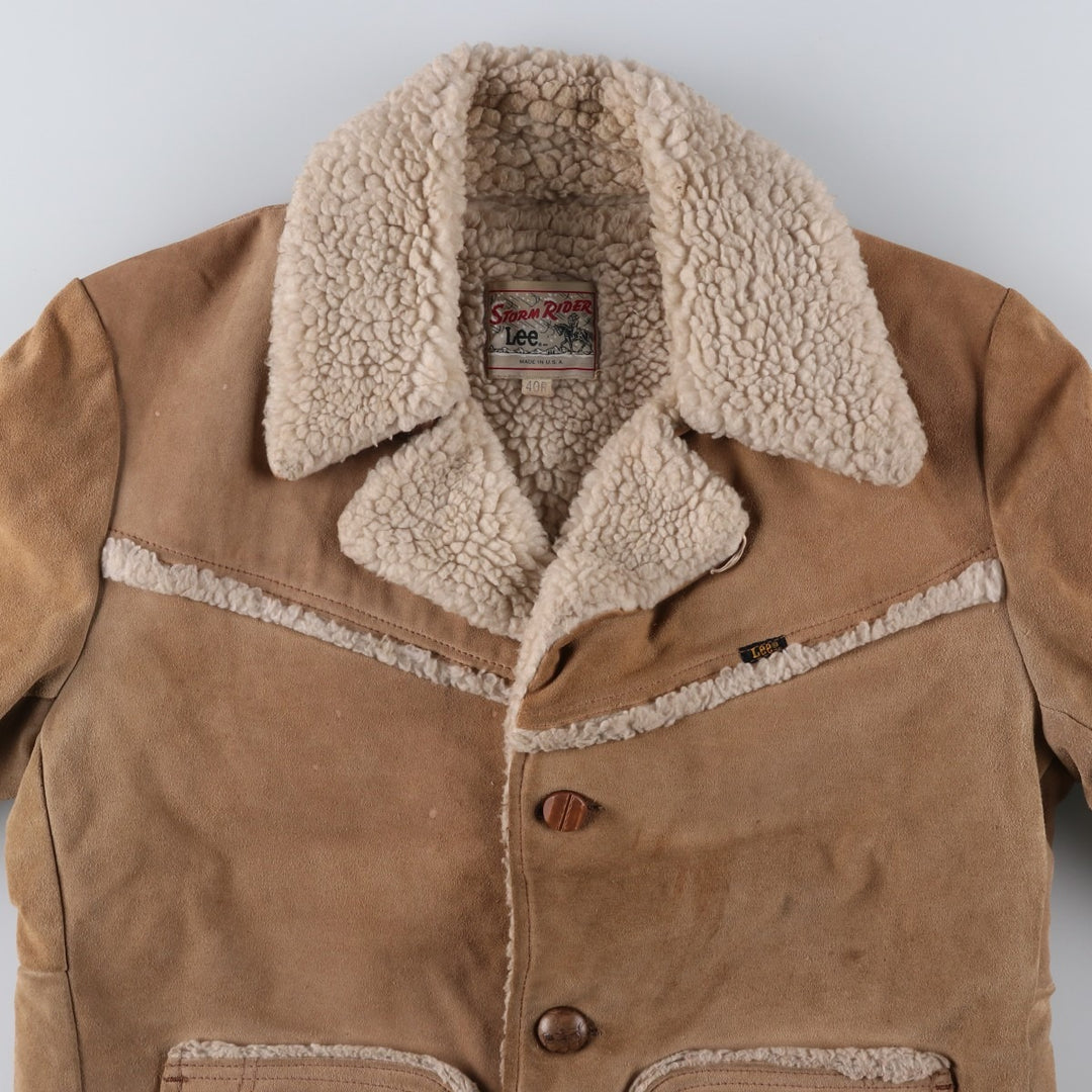 Vintage 1970'S Lee STORM RIDER Storm Rider suede jacket, made in the USA, size M, men's unclear Beige type Vintage Second Hand