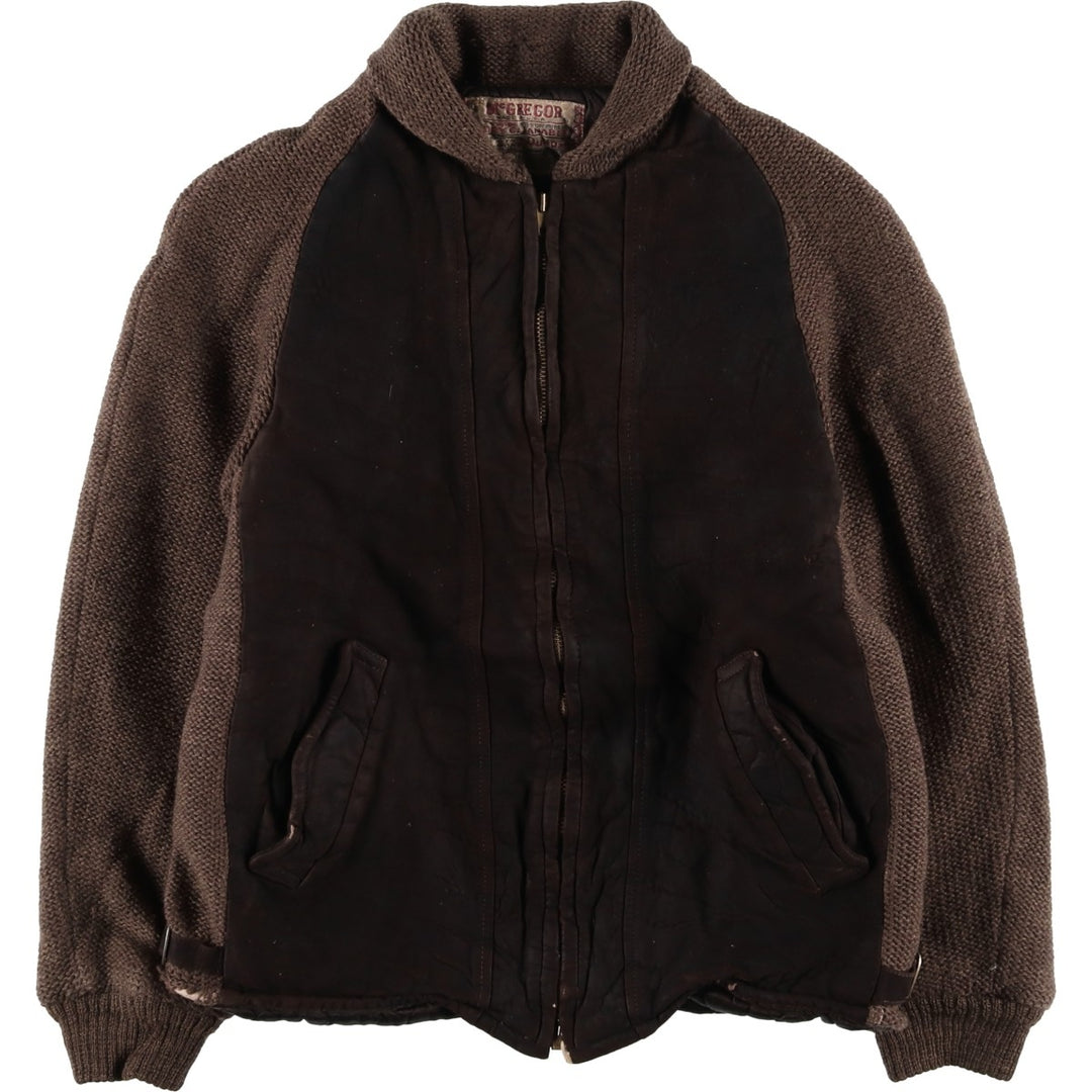 Vintage 1960'S McGREGOR padded suede leather jacket, made in the USA, size M, men's unclear brown type Vintage Second Hand