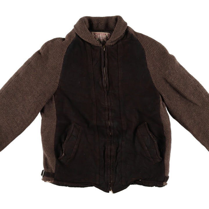 Vintage 1960'S McGREGOR padded suede leather jacket, made in the USA, size M, men's unclear brown type Vintage Second Hand