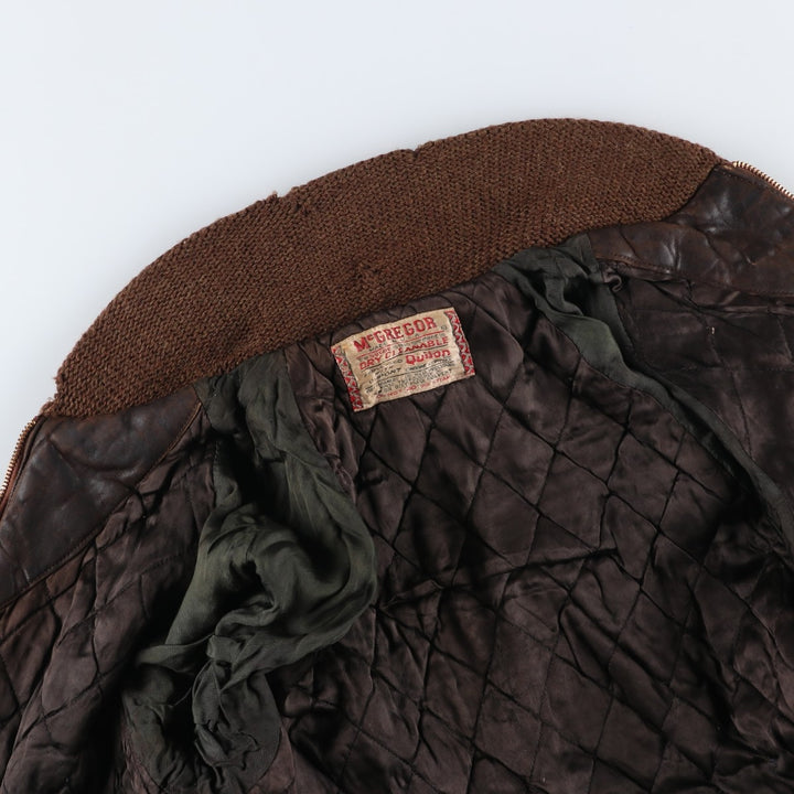 Vintage 1960'S McGREGOR padded suede leather jacket, made in the USA, size M, men's unclear brown type Vintage Second Hand