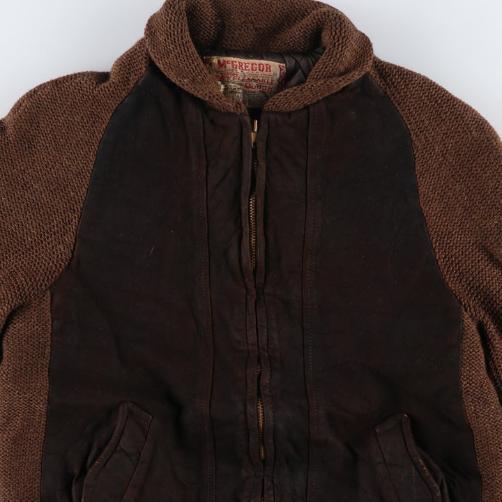 Vintage 1960'S McGREGOR padded suede leather jacket, made in the USA, size M, men's unclear brown type Vintage Second Hand