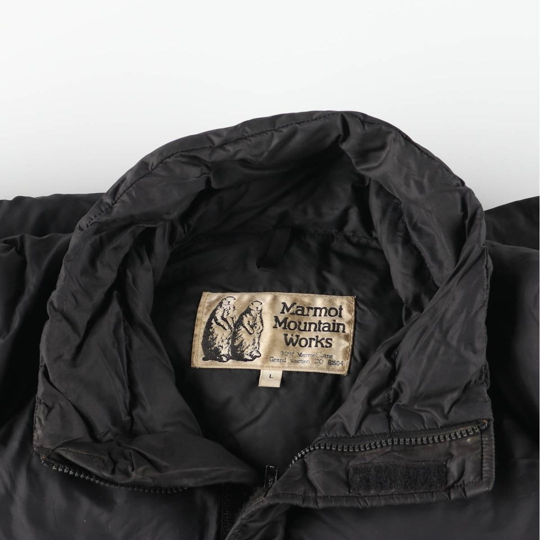 Vintage 1980'S Marmot Goose Down Jacket (Men's Size L) with Old Tag Nylon black type Vintage Second Hand
