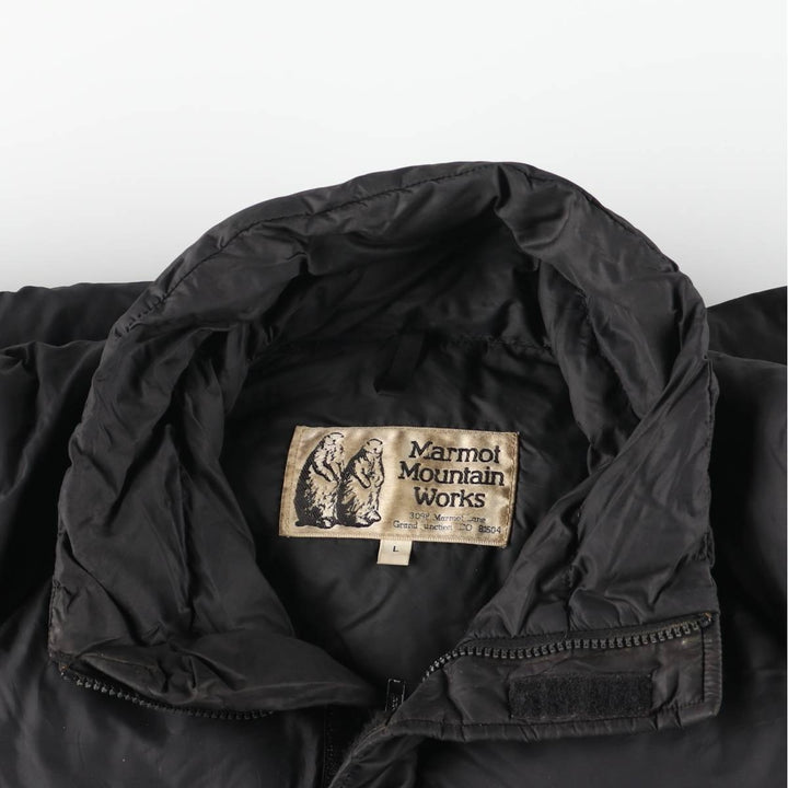 Vintage 1980'S Marmot Goose Down Jacket (Men's Size L) with Old Tag Nylon black type Vintage Second Hand