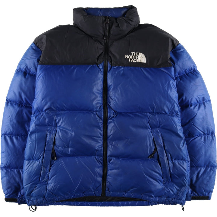 90'S The North Face Nuptse Jacket, 700 Fill Power Ripstop Goose Down Jacket, Men's XL Nylon blue type Vintage Second Hand