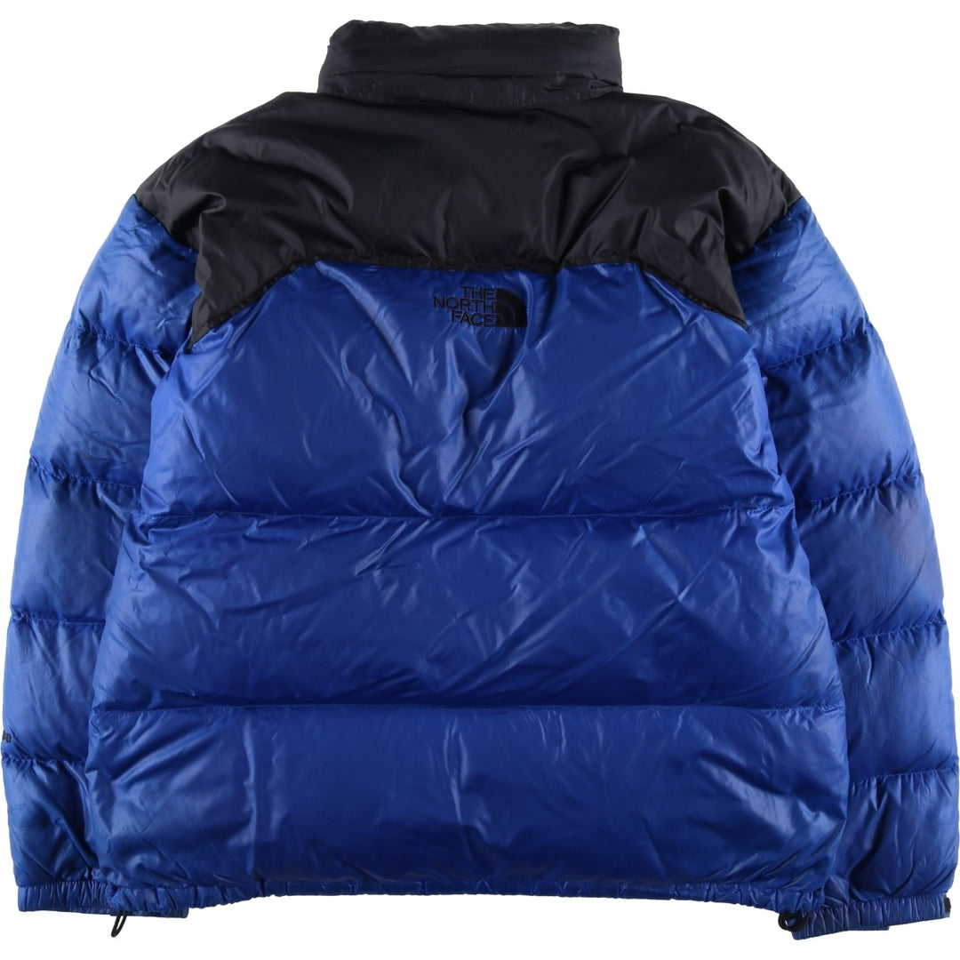 90'S The North Face Nuptse Jacket, 700 Fill Power Ripstop Goose Down Jacket, Men's XL Nylon blue type Vintage Second Hand