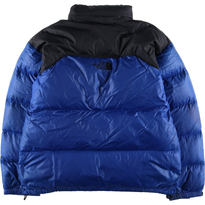 90'S The North Face Nuptse Jacket, 700 Fill Power Ripstop Goose Down Jacket, Men's XL Nylon blue type Vintage Second Hand