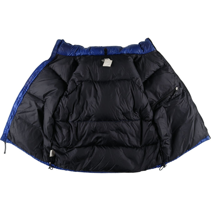 90'S The North Face Nuptse Jacket, 700 Fill Power Ripstop Goose Down Jacket, Men's XL Nylon blue type Vintage Second Hand