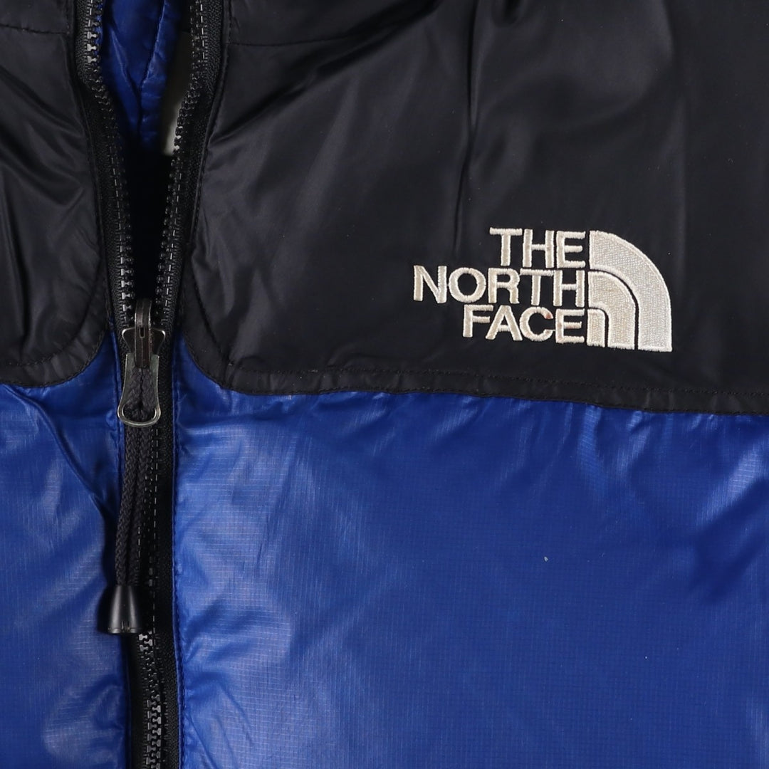 90'S The North Face Nuptse Jacket, 700 Fill Power Ripstop Goose Down Jacket, Men's XL Nylon blue type Vintage Second Hand