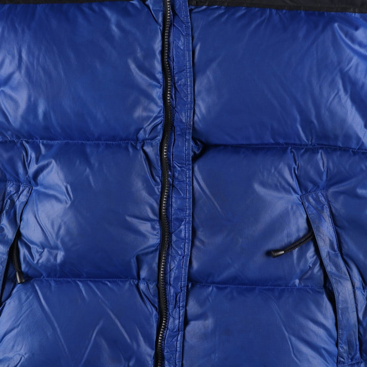 90'S The North Face Nuptse Jacket, 700 Fill Power Ripstop Goose Down Jacket, Men's XL Nylon blue type Vintage Second Hand