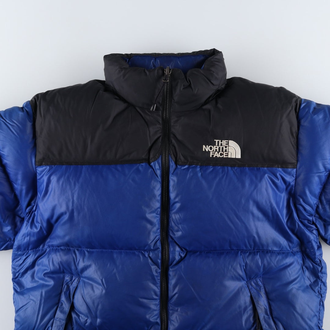 90'S The North Face Nuptse Jacket, 700 Fill Power Ripstop Goose Down Jacket, Men's XL Nylon blue type Vintage Second Hand