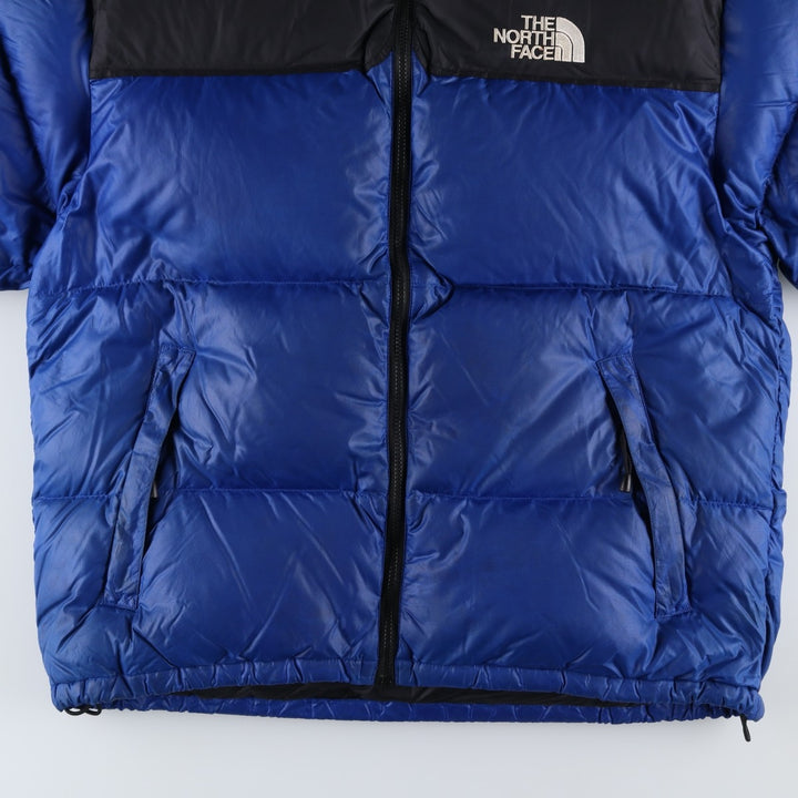 90'S The North Face Nuptse Jacket, 700 Fill Power Ripstop Goose Down Jacket, Men's XL Nylon blue type Vintage Second Hand
