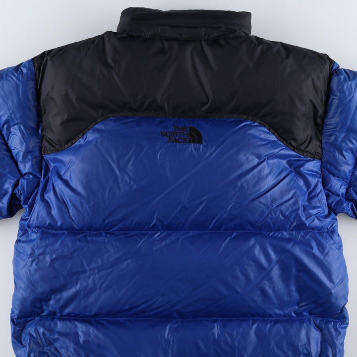 90'S The North Face Nuptse Jacket, 700 Fill Power Ripstop Goose Down Jacket, Men's XL Nylon blue type Vintage Second Hand