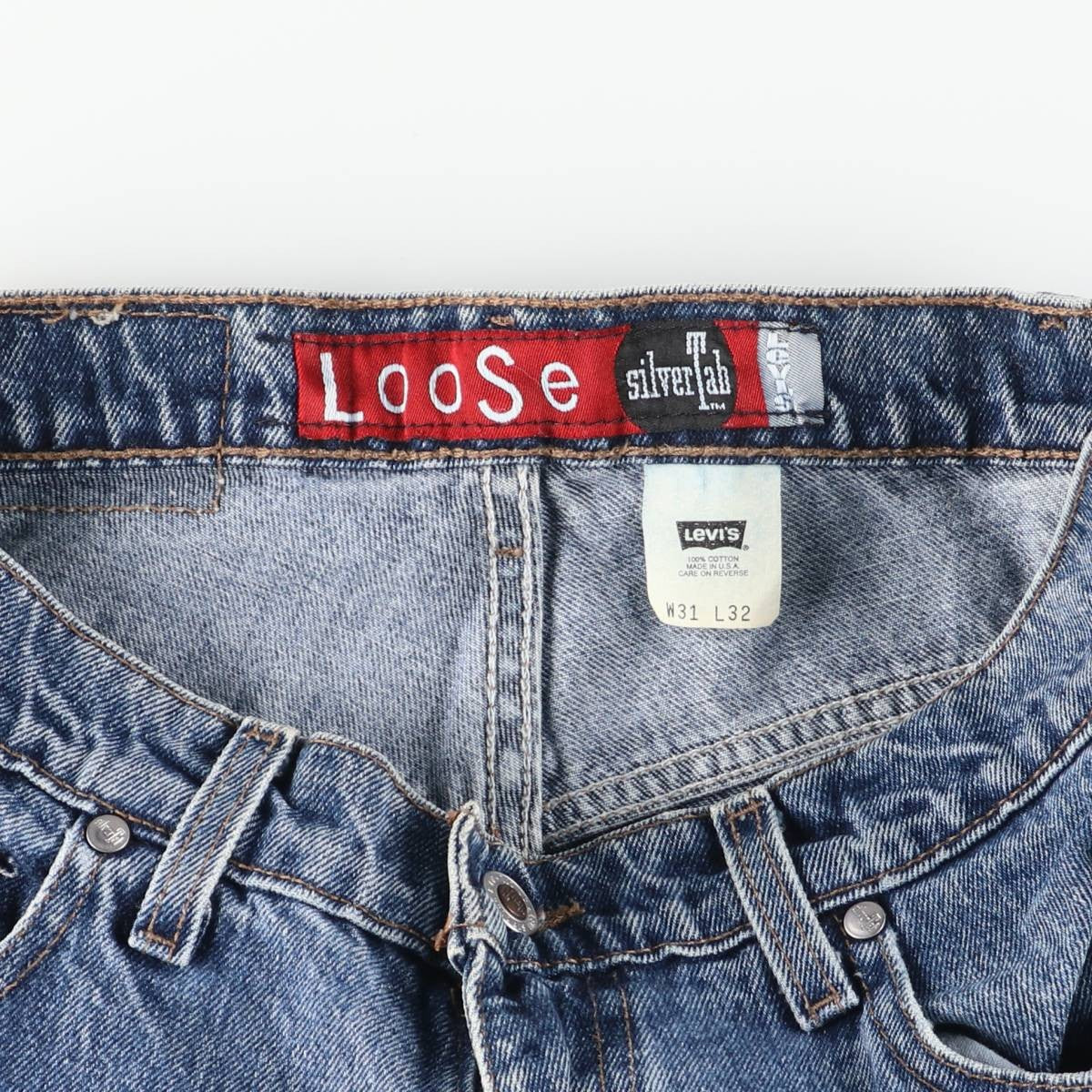 90'S Levi's Silver Tab Loose Tapered Denim Pants, Made in USA