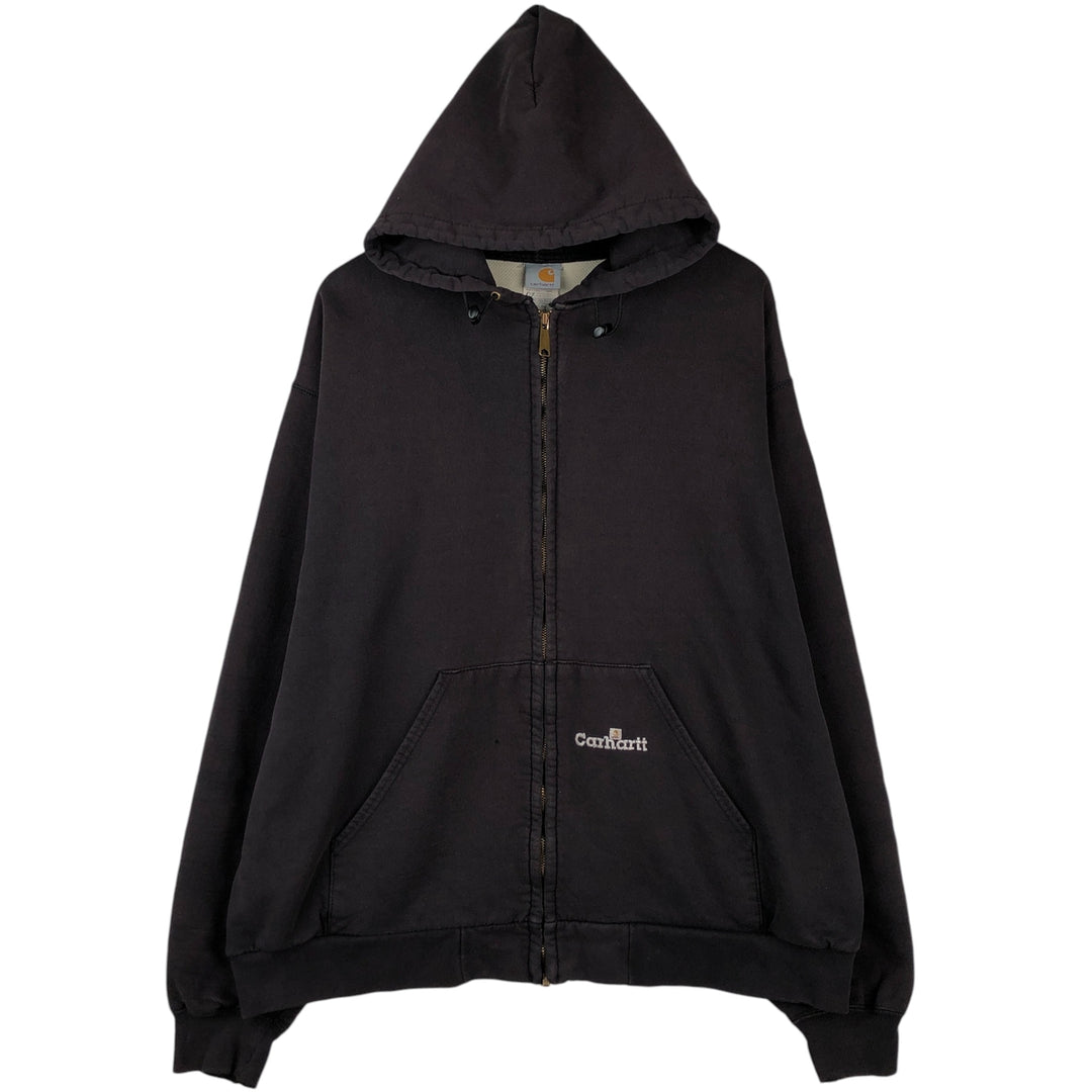 Carhartt Full Zip Hoodie, Made in USA, Men's XXL unclear black type Vintage Second Hand