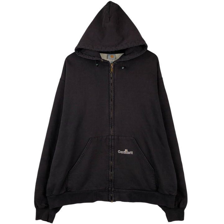 Carhartt Full Zip Hoodie, Made in USA, Men's XXL unclear black type Vintage Second Hand