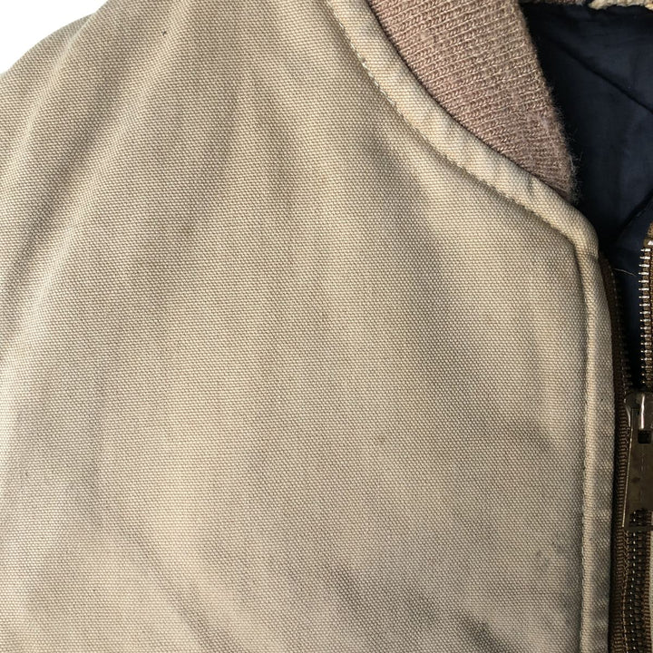 90'S Carhartt Classic Padded Duck Vest, Made in USA, Men's Size L, Vintage cotton Beige type Vintage Second Hand
