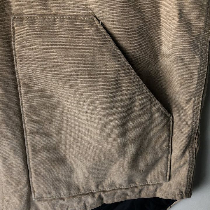 90'S Carhartt Classic Padded Duck Vest, Made in USA, Men's Size L, Vintage cotton Beige type Vintage Second Hand