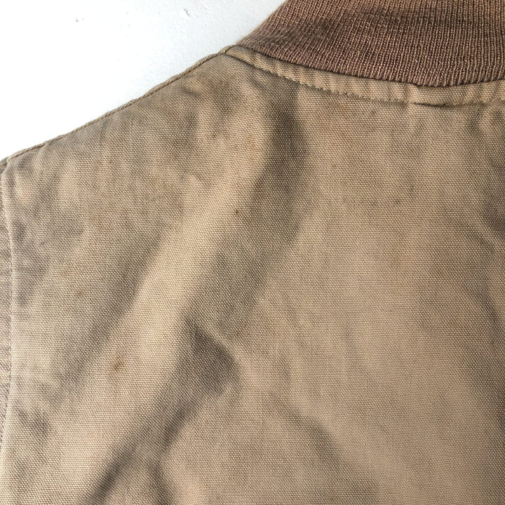 90'S Carhartt Classic Padded Duck Vest, Made in USA, Men's Size L, Vintage cotton Beige type Vintage Second Hand