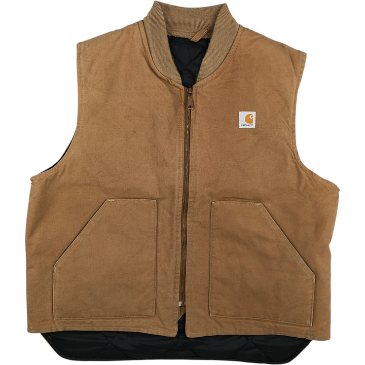80s-90'S Carhartt Classic Vest Duck Vest Made in USA Men's XL Vintage cotton Camel type Vintage Second Hand