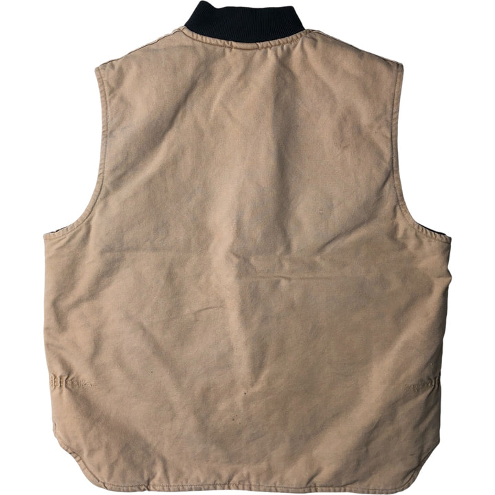 2000'S Carhartt Classic Padded Duck Vest, Made in USA, Men's XL cotton Beige type Vintage Second Hand