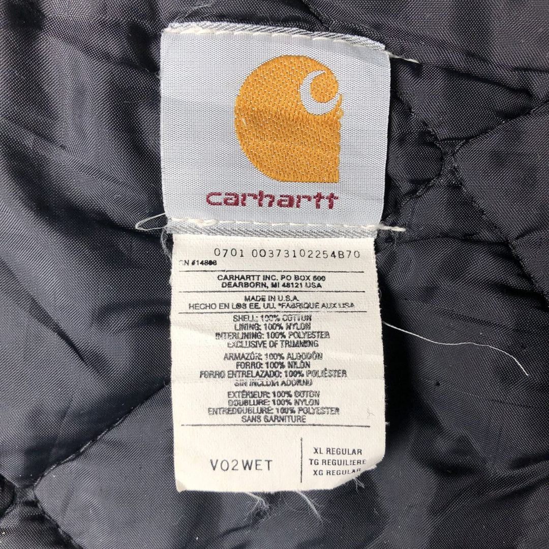 2000'S Carhartt Classic Padded Duck Vest, Made in USA, Men's XL cotton Beige type Vintage Second Hand