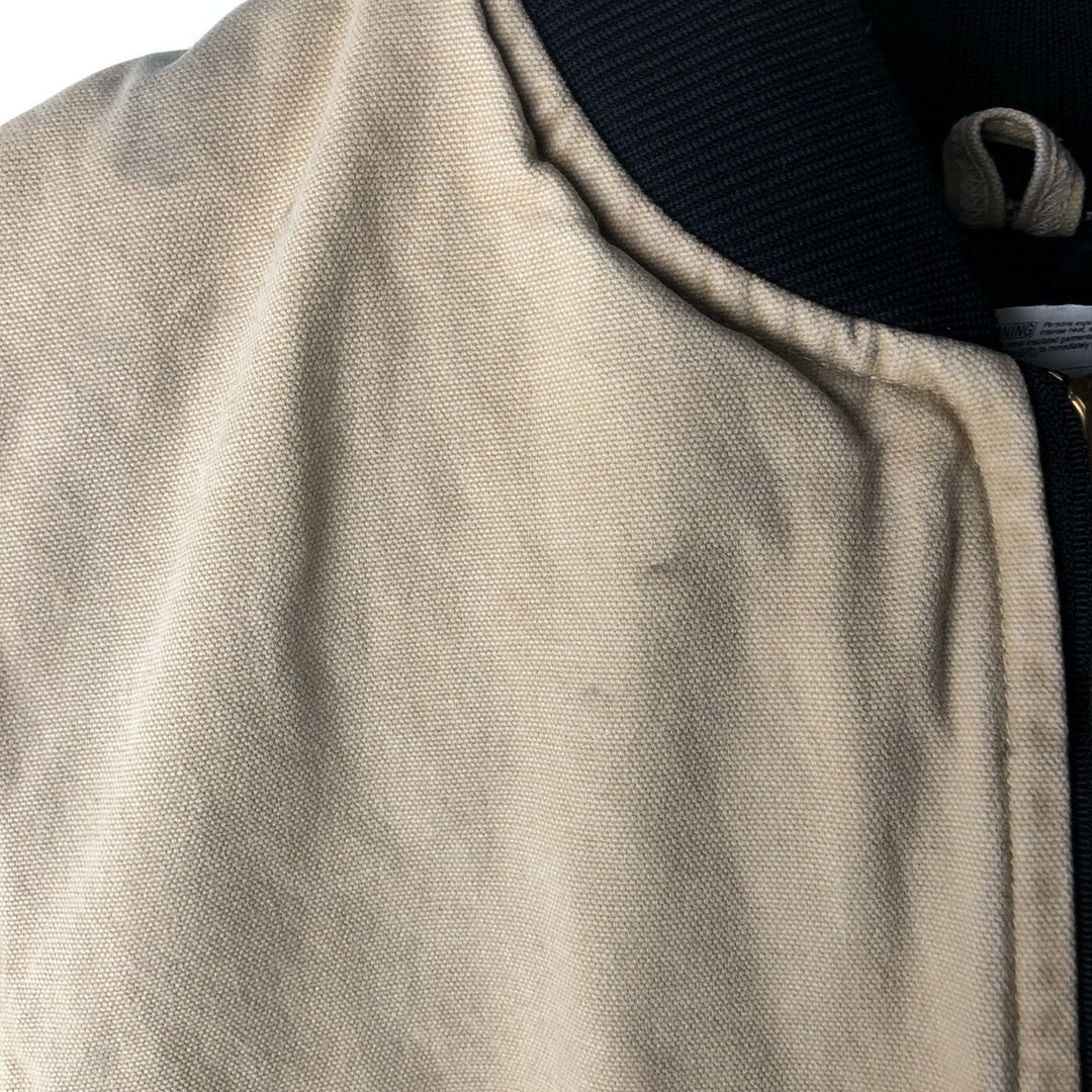 2000'S Carhartt Classic Padded Duck Vest, Made in USA, Men's XL cotton Beige type Vintage Second Hand