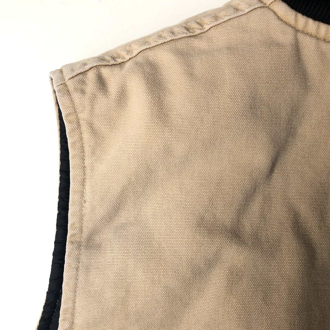 2000'S Carhartt Classic Padded Duck Vest, Made in USA, Men's XL cotton Beige type Vintage Second Hand