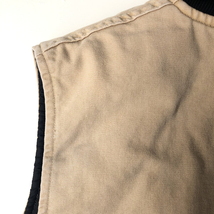 2000'S Carhartt Classic Padded Duck Vest, Made in USA, Men's XL cotton Beige type Vintage Second Hand