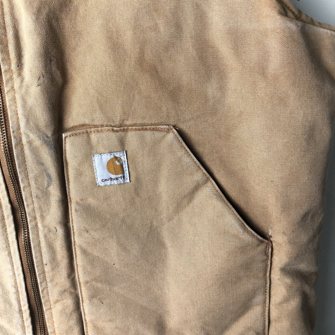 2000'S Carhartt Classic Padded Duck Vest, Men's XL cotton ocher yellow type Vintage Second Hand