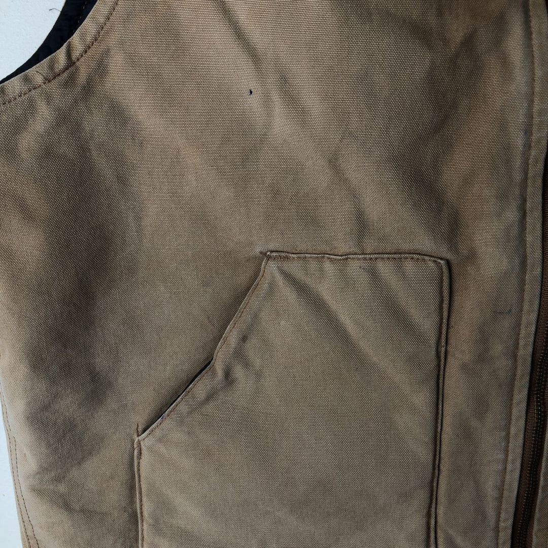 2000'S Carhartt Classic Padded Duck Vest, Men's XL cotton ocher yellow type Vintage Second Hand