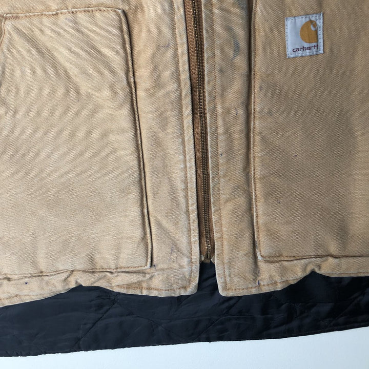 2000'S Carhartt Classic Padded Duck Vest, Men's XL cotton ocher yellow type Vintage Second Hand