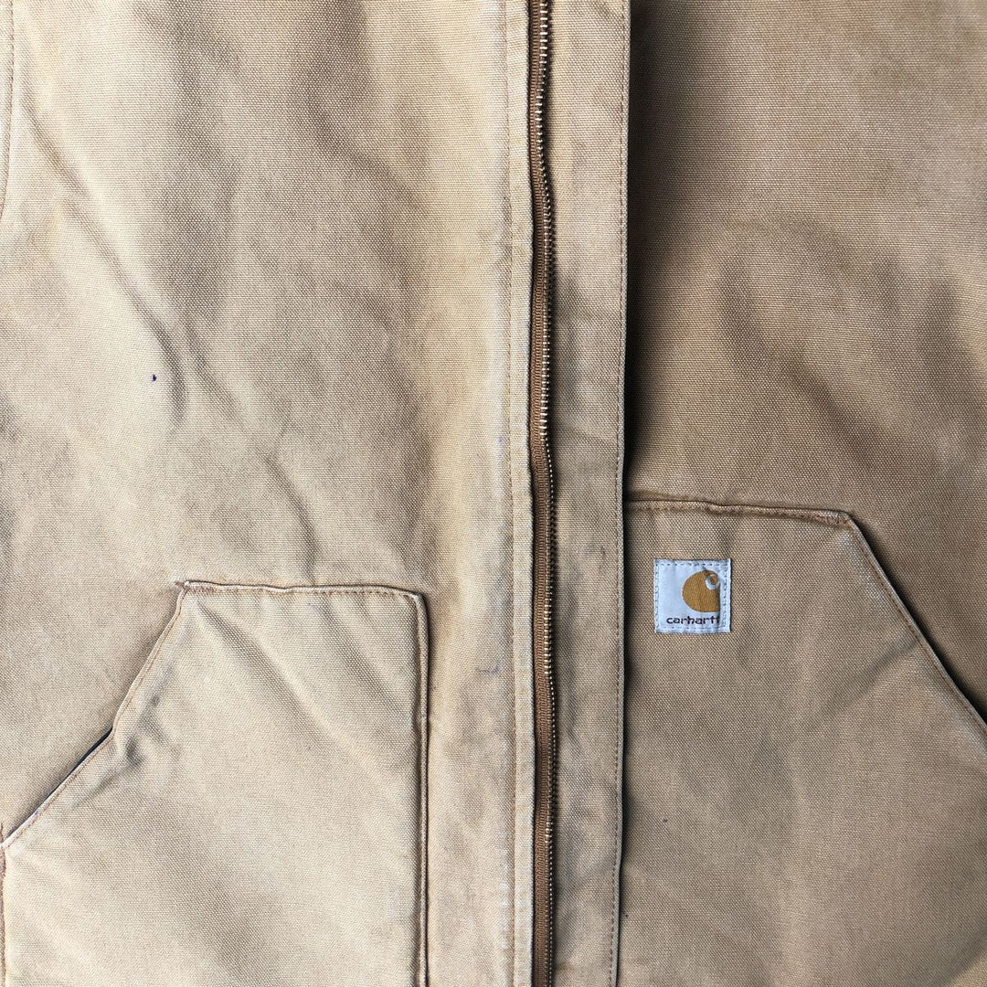 2000'S Carhartt Classic Padded Duck Vest, Men's XL cotton ocher yellow type Vintage Second Hand