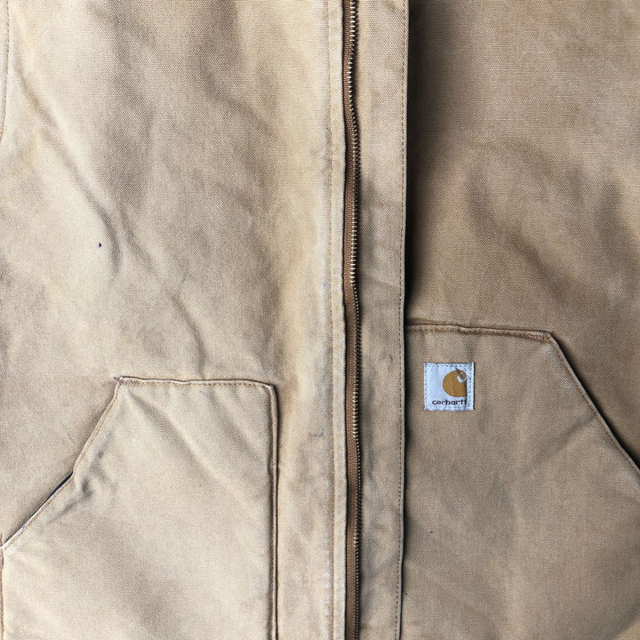 2000'S Carhartt Classic Padded Duck Vest, Men's XL cotton ocher yellow type Vintage Second Hand