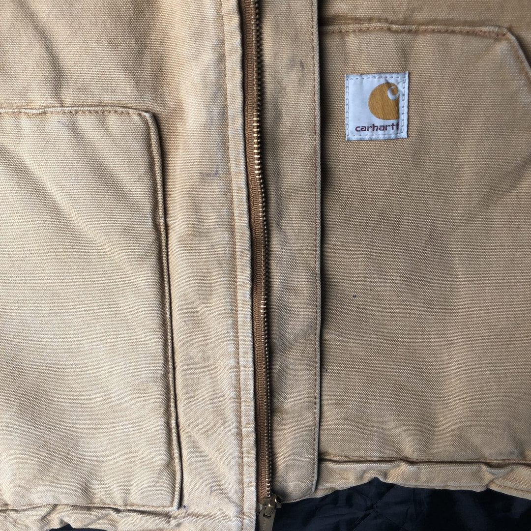 2000'S Carhartt Classic Padded Duck Vest, Men's XL cotton ocher yellow type Vintage Second Hand
