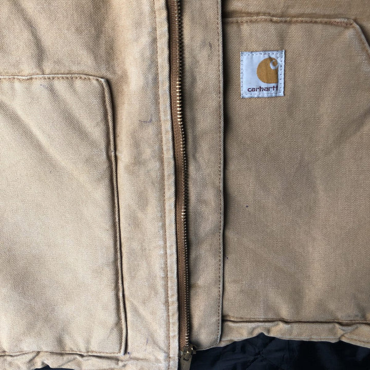 2000'S Carhartt Classic Padded Duck Vest, Men's XL cotton ocher yellow type Vintage Second Hand