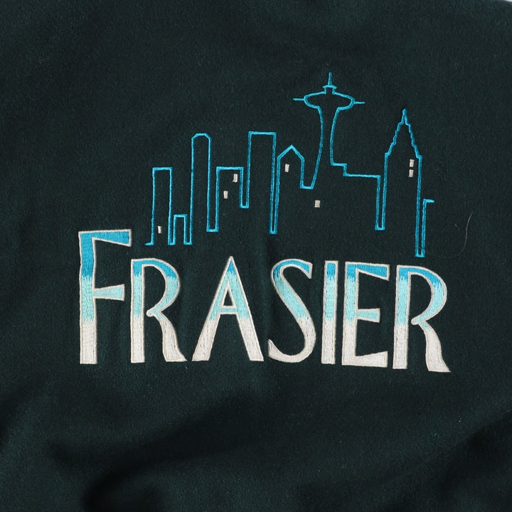 90'S Sichel Leather Sleeve Wool Button Varsity Jacket, Made in USA, Men's Size L, Vintage wool Green type dark green Vintage Second Hand